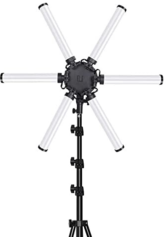 LED Ring Light Kit - 34 Inch Star Photography Fill Light with Six Arms, 3200K-5600K Video Lamp and Tripod for Makeup and Live Streaming