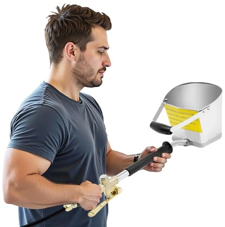 Pistola de pintura neumática de cemento | Pulverizador de Mortero Airless 3,5L de aluminio | Máquina de pintura de pared y techo profesional 4 boquillas 8 bar