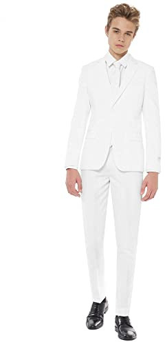 OppoSuits Jungen Men Suit Business Anzug Hosen Set, White Knight, 14 EU