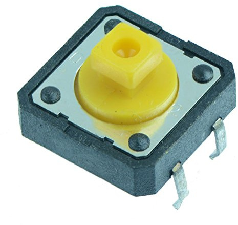 12x12mm Square Actuator Momentary PCB Tactile Switch 7.3mm Height DIY Hobby Electronics (Pack of 10)