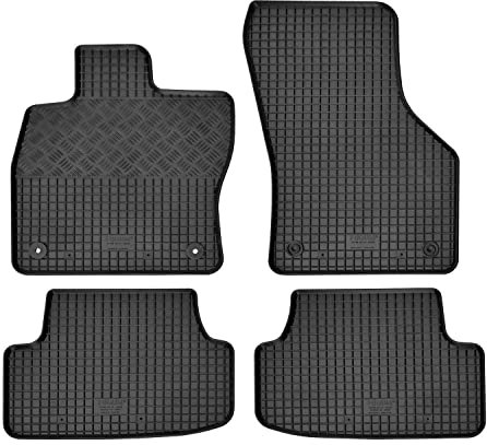 Fußmatten kompatibel mit Seat Leon 2013-2019 Gummi Auto 100% passgenaue Gummimatten Automatten Antirutsch Schwarz