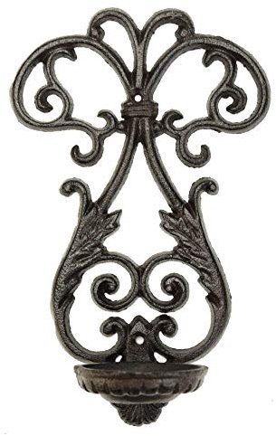 Sungmor Portacandele da appendere a parete in ferro battuto per applique da applique per candelabri - Portaoggetti per candele a forma di emblema a forma di emblema di stile semplice vintage