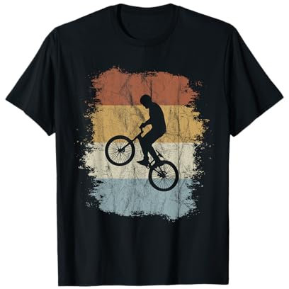Oldschool Vintage Fahrrad Silhouette Retro Style Wheelie BMX T-Shirt