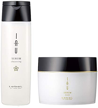 Lebel IAU Serum Cleansing Hair Shampoo 200ml & Lebel IAU Serum Hair Mask 170g Set (Green Tea Set)