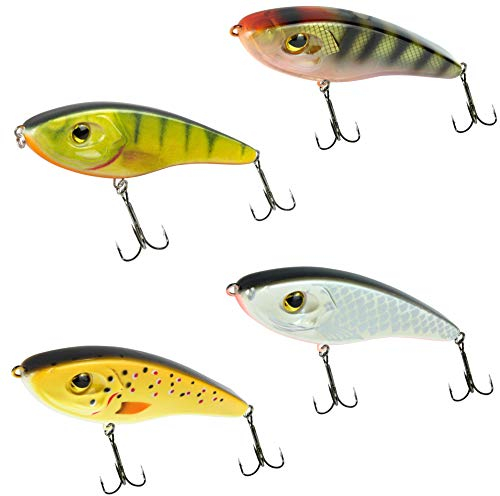 4 Seika Pro Wobbler Sendai 11,5cm 32g - Köderset zum Hechtangeln, Hechtwobbler zum Spinnfischen, Raubfischwobbler, Jerkbait zum Kunstköderangeln