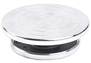 Double Face Use Aluminum Alloy Turntable Ceramic Clay Rotating Pottery Wheel (15CMX12CM)