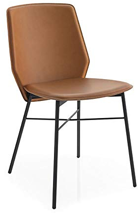 Stuhl Modell Sibilla aus Metall und Leder – Set aus 2 Stück – erhältlich in 4 Farben – Callicgaris (Cognac)