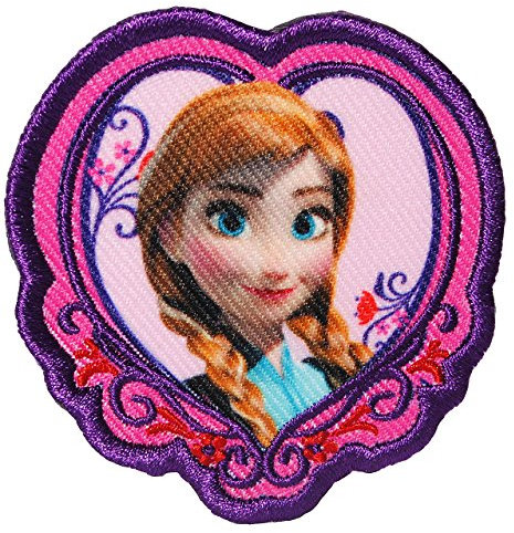 alles-meine.de GmbH Bügelbild/Aufnäher - Frozen - die Eiskönigin/Herz - 6,1 cm * 6 cm - Applikation - Flicken gestickt - völlig unverfroren Prinzessin ELSA Anna Arendelle..