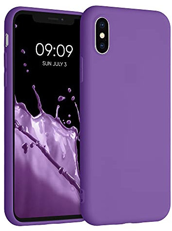 kwmobile Hülle kompatibel mit Apple iPhone X Hülle - weiches TPU Silikon Case - Cover geeignet für kabelloses Laden - Orchidee Lila