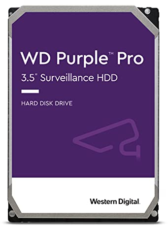 WD Purple Pro 8 TB Disco Rigido Interno per Smart Video 3,5, IA Allframe, 550 TB/Anno, Cache 512 MB, 7.200 RPM