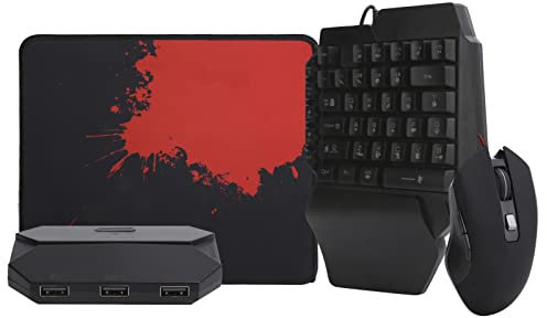 Zunate Gaming Keyboard Mouse Converter Set,Gamepad to Keyboard Mouse Adapter + Keyboard Mouse Pad Set,for Switch/for Xbox /PS4/ PS5 Game Console