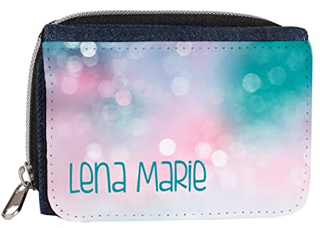 Striefchen® Geldbörse für Kinder in Jeans Optik Verschiedene Motive Rosa-Türkis