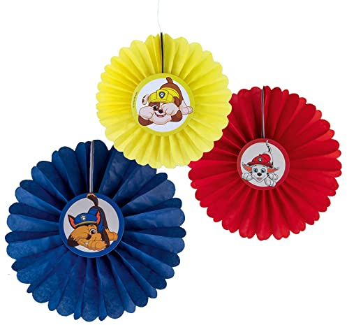 TIB Heyne 3 Honeycomb * PAW PATROL * für Kindergeburtstag und Mottoparty | mit Aufhänger | Größe: 20 bis 30cm | Deko Kinder Geburtstag Party