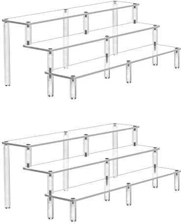 Acryl Riser Ausstellungsregal 3-stöckiges Display Erhöhung Funko Pop-Figuren Display Ständer große Erhöhungen für Cupcake Organizer Kollektion Arbeitsplatte Schreibtischplatte