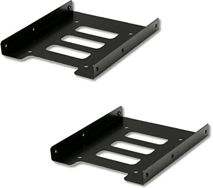 2 Piezas Kits de Montaje Interno Metal Negro para Unidades Portatiles SSD, Marco de Montaje para Discos Duros de 2,5 SSD/HDD a 3,5 Marco de Montaje Desmontable Marco de Montaje Rieles con Tornillos