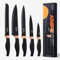 Toni Sharpe Kitchen Knife Set of 5 Black & Gold Knives - Stainless Steel Chef, Carving, Bread, Utility and Paring Knife for Cooking and Baking