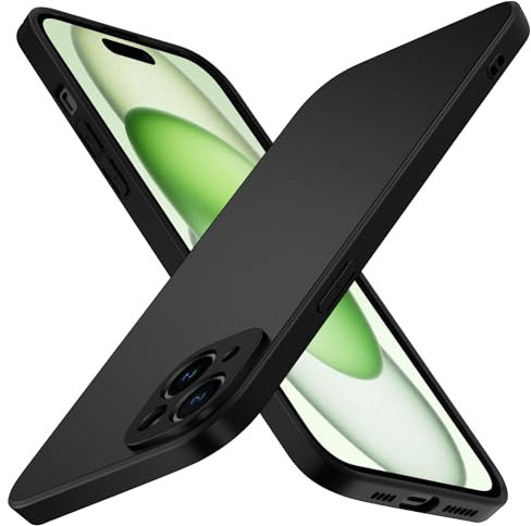 iVoler Cover in Silicone Compatibile con iPhone 15 Plus 6.7 Pollici con Protezione della Fotocamera, Ultra Sottile Custodia in TPU Morbida Anti-Graffio Antiurto Protettiva Case, Nero