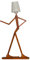 COSTWAY Geile Poseable Art Figure Stehlampe aus Holz, Lustige Stehleuchte, dekorative humanoide Eckleuchte mit verstellbaren Gelenken, Leselampe im kreativen Kunststil für Wohnzimmer & Schlafzimmer