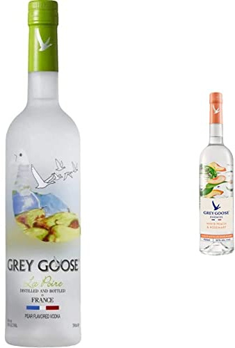 Grey Goose La Poire, Pear Flavoured Vodka, 70cl & Essences White Peach & Rosemary Natural Flavoured Vodka Spirit Drink, Made with Vodka, Infused With Real Fruits & Botanical Essences