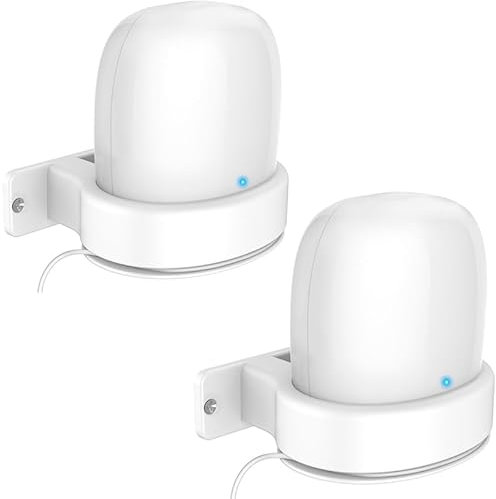 Aokicase For Google Nest WiFi Pro Holder Desktop Stand Holder Accessories with Integrated Cable Management, Smart Home Speaker Accessories Rack, Space Saving (Google Nest WiFi Pro, White) 2 Pieces