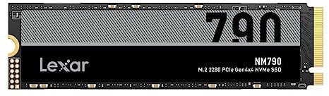Lexar NM790 SSD 4TB PCIe Gen4 NVMe M.2 2280 Internal Solid State Drive, Up to 7400MB/s, Compatible with PS5, for Gamers and Creators (LNM790X004T-RNNNU)