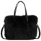 Ulisty Damen Klein Kunstfell Fuchs Pelz Tote Tasche Mini Pelzige Henkeltaschen Plüsch Schultertasche Umhängetasche Handtasche schwarz