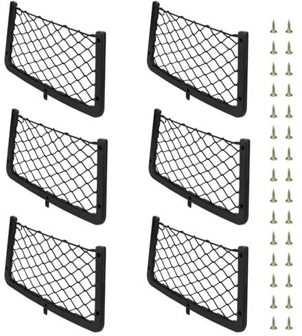 6 PCS Van Mesh Net Storage, Storage Nets for Campervans, Elastic Storage Net for Vans Storing Phone, Bottle, Toiletry, 36 x 18cm