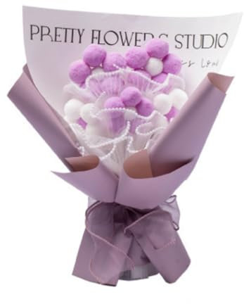 CHUANGOU Mazzo di fiori fatto a mano, kit di artigianato di arte del fiore di feltro fai da te, artigianato della festa della mamma(Viola)
