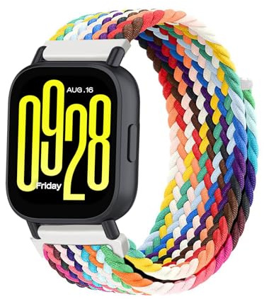 Xiaomi Redmi Watch 5 Active/Lite Armband - Geflochtenes Nylon Solo Loop Band für Damen und Herren, Verstellbares Ersatzarmband (H)