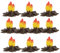 Milisten 10 Stück Miniatur-Lagerfeuer-Figuren, Puppenhaus, Feuer, Lagerfeuer, Kunstharz, Flammen, Modell, Ornamente, Tisch-feuerstelle Für DIY-mikro-landschaftsszenen-Dekoration