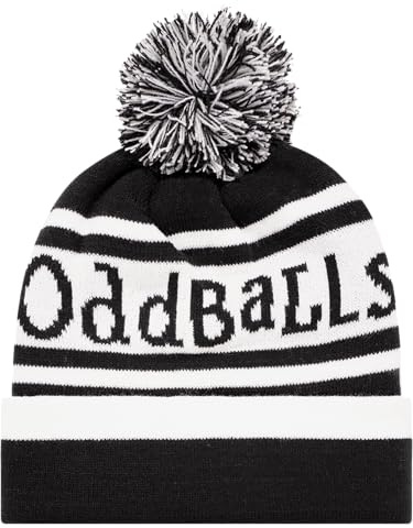 OddBalls Unisex Bobble Hat | Winter Hat for Adults | Black & White