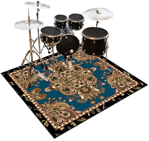 Schlagzeugteppich 120 x 80 cm Schlagzeug Teppich Drum Teppich Schallschutz Teppich Professioneller Trommelteppich Antivibrationsmatten für Musikinstrumente Schallschutz Akustik Trommel Teppich