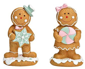 Figur Männchen im 2er Set Lebkuchenmännchen 15 cm hoch Lebkuchenfigur pastell Deko Figuren Weihnachtsdeko Weihnachten Dekoration