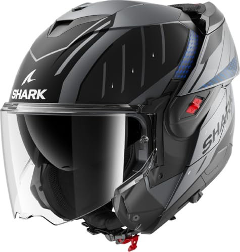 SHARK, Modularer Motorradhelm OXO RYDGER Anthracite Blue Black ABK, L