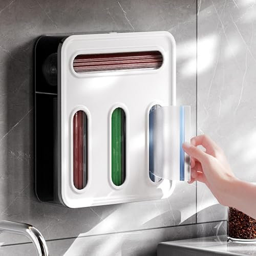 Ziplock Bag Storage Organizer, Sandwich Bag Organiser, Kitchen Foil Organiser Storage, Clear Bag Storage Dispenser, Food Bag Storage Container Box