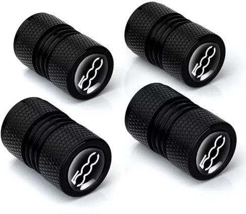 4Pcs Ventilkappen Auto für FIAT 500 500C 500X Punto Abarth Stilo Palio Bravo Doblo zubehör, Reifenventilkappen Ventilkappen mit Dichtung für Stabilen Reifendruck Autoventil Kappe Reifenventil-Kappen