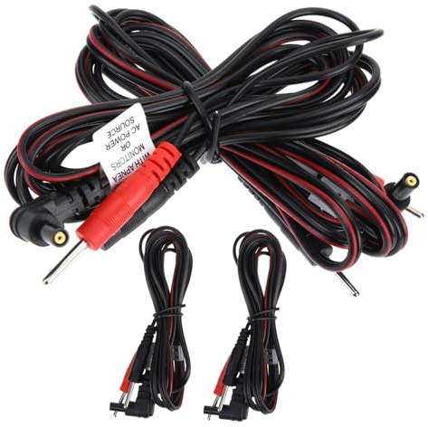 DEARMAMY 5 Sätze Elektrodendraht Elektrodendrähte Für Massagegeräte Therapiegeräte Verbinden Kabel Elektrodenkabel Für Maschine 2-mm-pin-anschlüsse Pvc 4 Stück * 5
