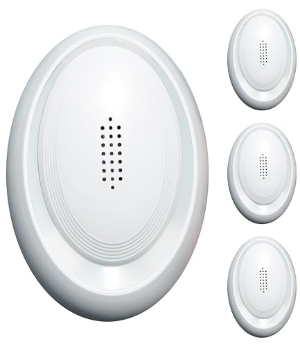 2025 Upgraded Version Ultrasonic Pest & Insect Repeller， Effectively Prevent Rats, Mosquitoes, Cockroaches, Spiders, Mouse, Moths, Rodent, Indoor Use Electronic Devices - No Radiation (White(4 pcs))