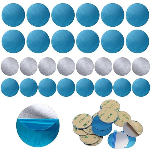 Flintronic Metallplättchen Selbstklebend, 50 Stück Metallscheiben aus Edelstahl, Metallplatte Aftgrund, ideal zur Kinderzimmer-Deko und Tonie Set in 2 Größen (20x20mm, 30x30mm)