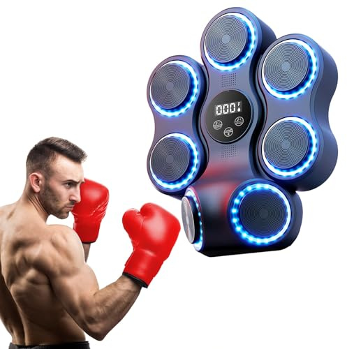 Music Boxing Machine, Boxmaschine für Erwachsene/Kinder,mit Boxhandschuhe | Boxing Machine mit Musik Bluetooth, 9 Einstellbare Geschwindigkeiten und Zählmodus