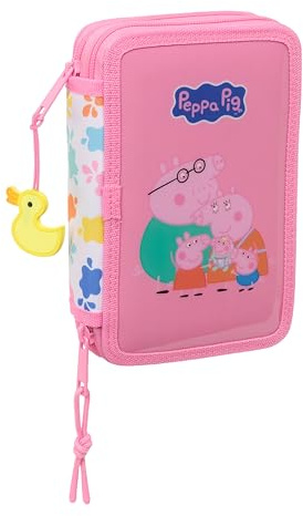 Peppa Pig Baby Pig Schulmäppchen für Kinder, Federmäppchen mit Farben, mit 29 nützlichen Utensilien, ideal für Kinder von 5 bis 14 Jahren, bequem und vielseitig, Qualität und Widerstandsfähigkeit