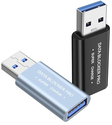 XMSJSIY USB Data Blocker USB Type-A 3.0 Data Defender Only for Quick Charge Protect Against Juice Jacking Secure Adapter Refuse Hacking for Smartphones Tablets Laptops - 2PCS