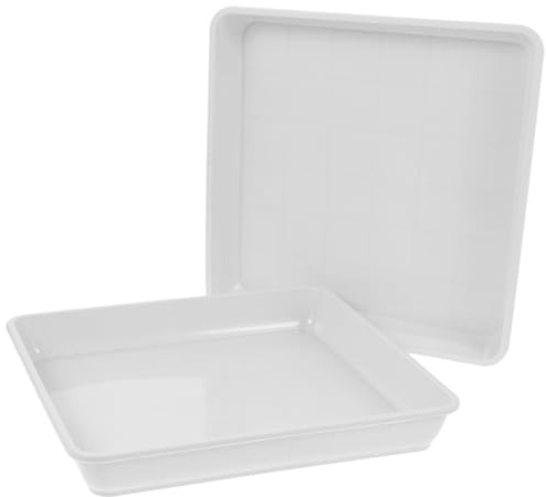 VINTORKY Vassoio per Sottovasi Quadrato, 2 Pezzi, Dimensioni 60 X 60 CM, Realizzato in Resina Plastica, per Uso Domestico e Balcone