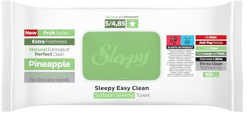Sleepy Easy Clean Multi Surface Wet Wipes - Pineapple - 6 x 100 pcs (1)
