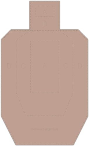 USPSA/IPSC Metric Disco da competizione / cartone ondulato marrone/bianco, formato 46 x 76 cm