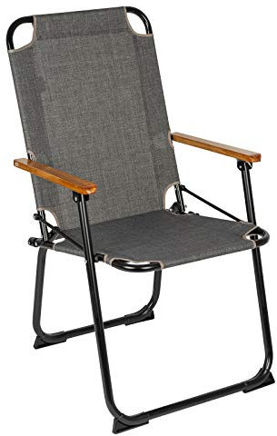 Bo-Camp Urban Outdoor Klappstuhl Brixton Camping Strand Stuhl Angelstuhl Klappsessel Gartenstuhl Alu faltbar bis 100 kg Grau