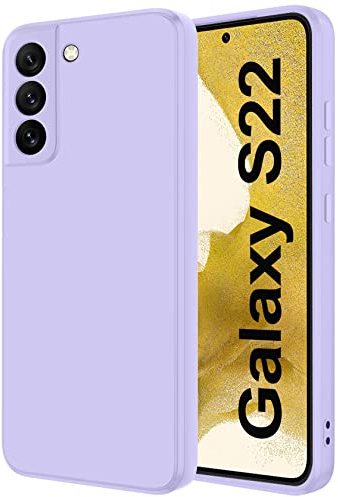 Qasyfanc Handyhülle Kompatibel mit Samsung Galaxy S22 5G Hülle Kameraschutz, Dünne Weiche TPU Silikon Hülle Samsung S22 5G Schutzhülle Anti-Kratzer, Lila