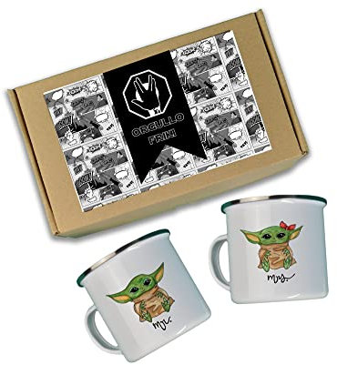 1.Regalos personalizados para parejas frikis, tazas frikis para parejas maestro yoda (Laia)