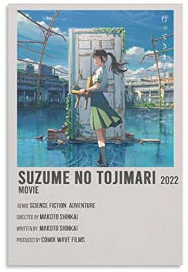 Suzume No Tojimari Minimalistisches Poster, Leinwand, Poster, Wandkunst, Bilddrucke, hängende Fotodekoration, Heimposter, Kunstwerke, 20 x 30 cm