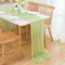 DROMCOM 2 Stück Tischläufer Hellgrün Chiffon Tischläufer 75x300cm Tischläufer Hochzeits, Grün Glitzer Tüllstoff Tisch Läufer Waschbar, Boho Tischdeko Modern für Hochzeit, Geburtstagsfeier, Kommunion